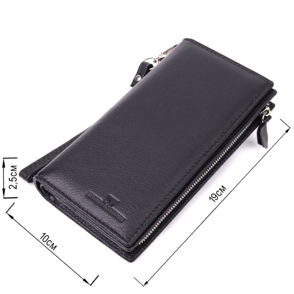 Вертикальный кошелек-клатч унисекс из натуральной кожи ST Leather 22532 Черный