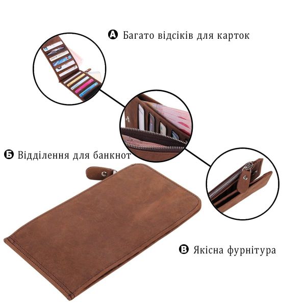 Візитниця Vintage 14614 з натуральної шкіри Коричнева