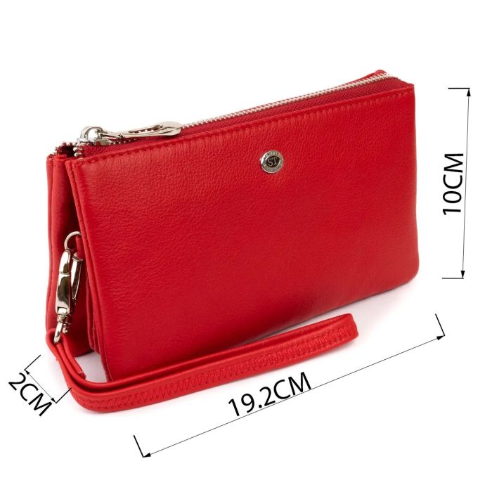Вместительный клатч из двух частей женский ST Leather 19251 Красный