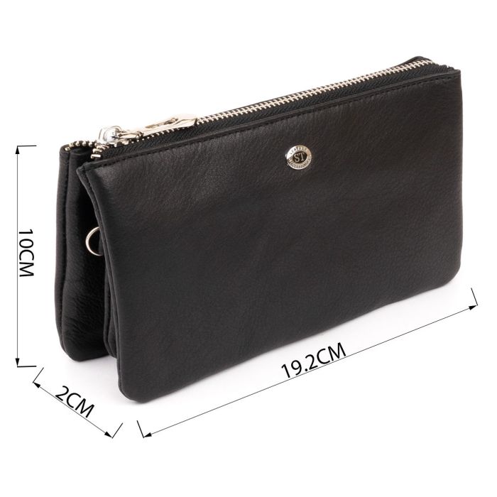 Вместительный клатч на два отделения женский ST Leather 19246 Черный