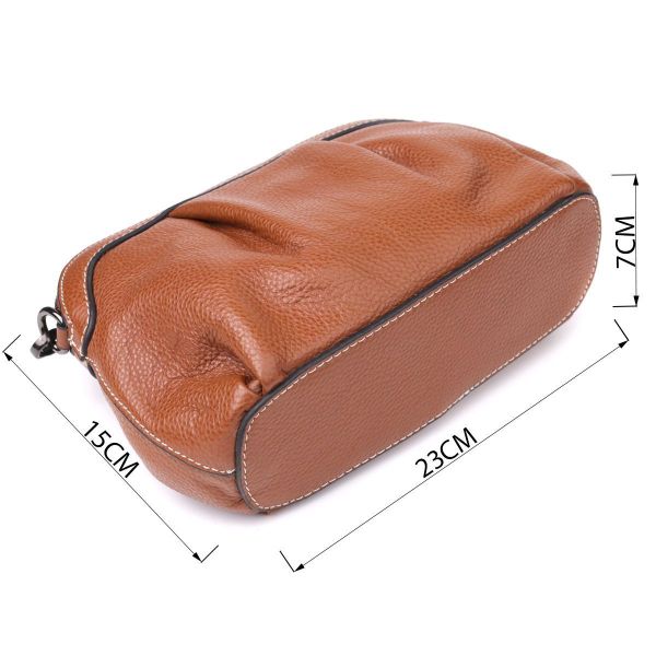 Женская сумка с драпировкой из натуральной кожи Vintage 22895 Коричневый