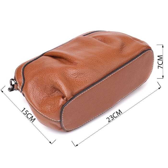Женская сумка с драпировкой из натуральной кожи Vintage 22895 Коричневый