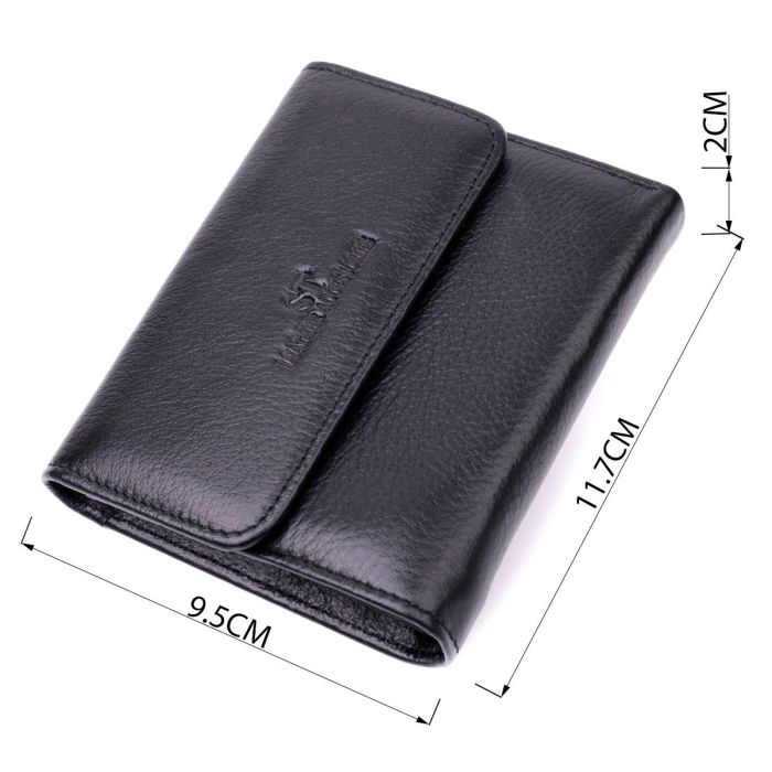 Женский симпатичный кошелек с монетницей из натуральной кожи ST Leather 19494 Черный